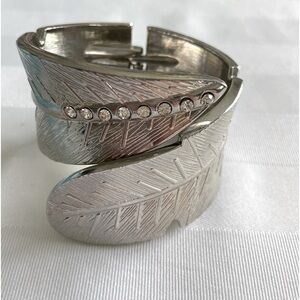 SilverTone Bangle Hinged Bracelet